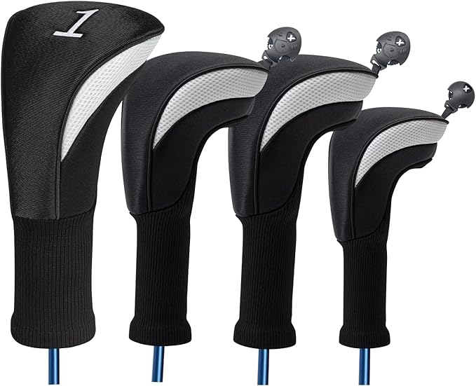 Wood Headcover Golf Club Covers Driver Headcovers Nylon Head Covers Designed to Fit All Woods - 3/4/5/6 Pack/Set Golf Accessories Suitable for Men and Women