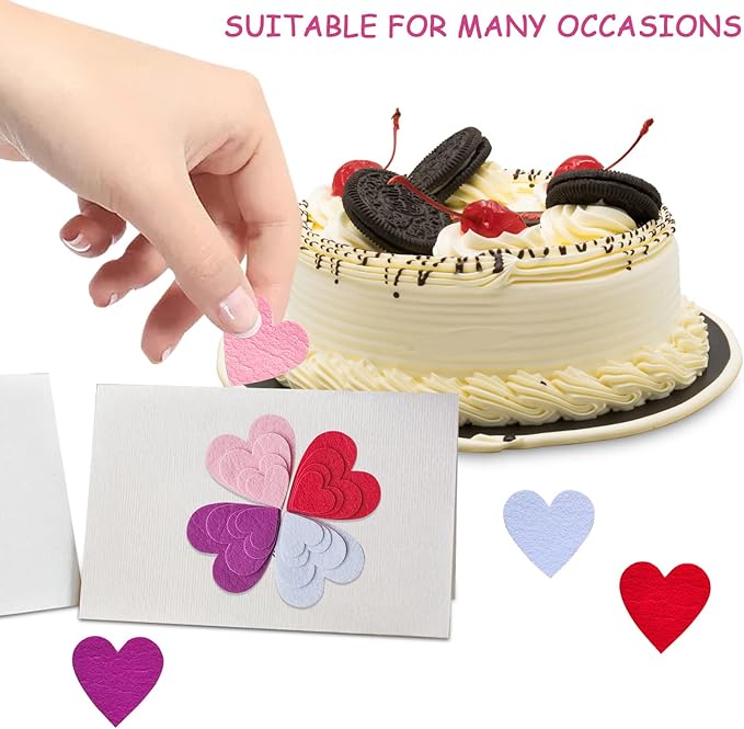 Heart Stickers, Self Adhesive Heart, Felt Decoration - Image 4