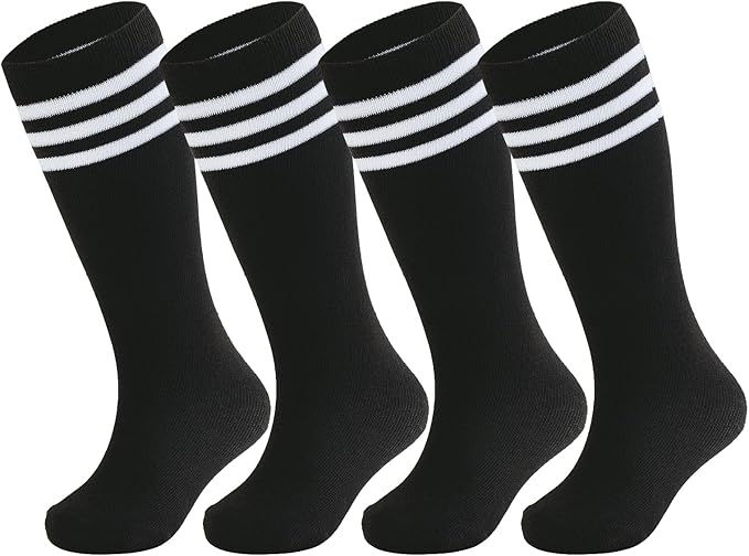 American Trends 2 Pairs Baseball Soccer Socks Youth Boy Girl Kids Toddler Softball Football Tball Socks Knee High Accessories