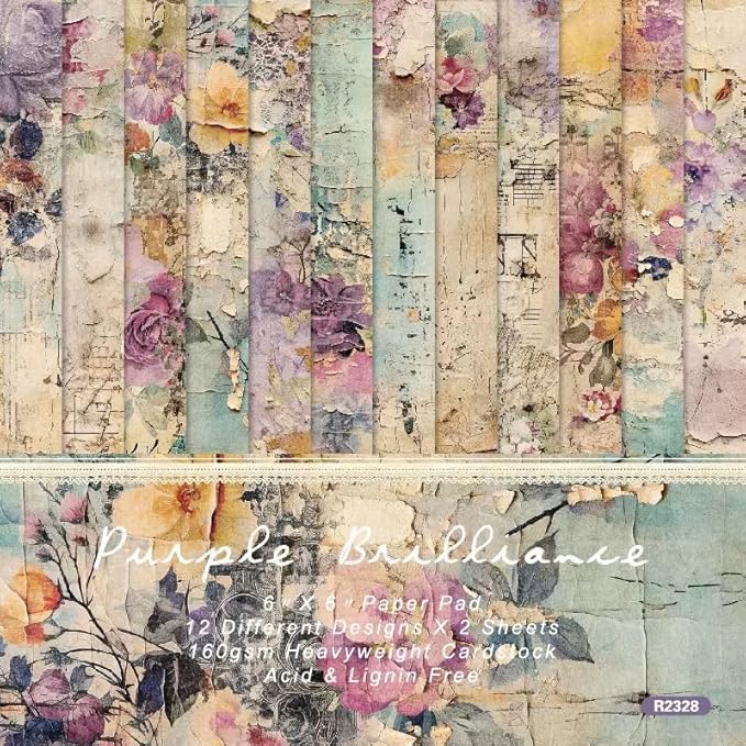 Vintage Floral Scrapbook Paper Pad Flower Patterned Paper 6×6, 24 Sheets by iKammo
