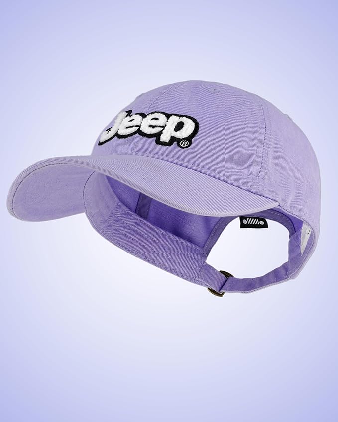 Jeep Women’s Ponytail Hat – Garment Washed Cotton Twill Baseball Cap, Chenille Logo, Adjustable Strap, Low Profile