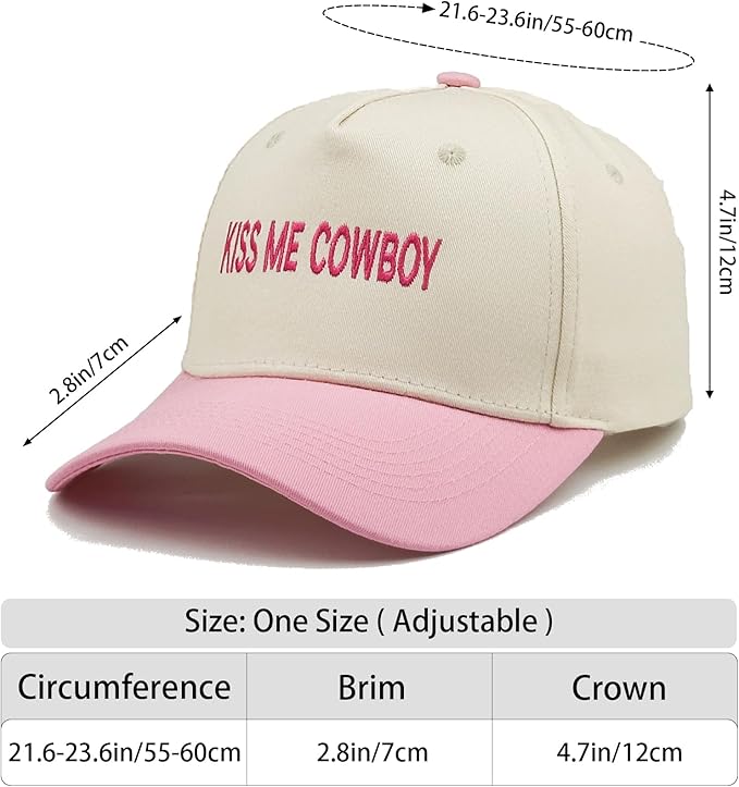 Two-Tone Cotton Baseball Cap with Embroidered Western Sayings - Adjustable Cowboy Style Hat for Men and Women