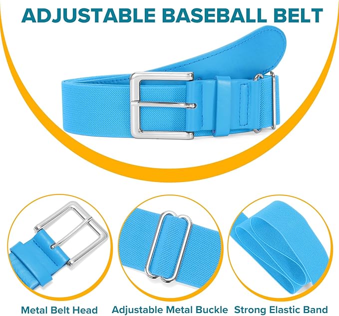 Baseball Socks and Belt Combo for Youth Adult - Softball Sock and Belt for Boys and Girls (2 Pairs of Socks & 1 Belt)