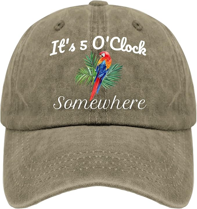 Jimmy Music Buffett Accessories Hats Its 5 Oclock Some Where Baseball Cap Mom Hat Pigment Black Womens Bucket