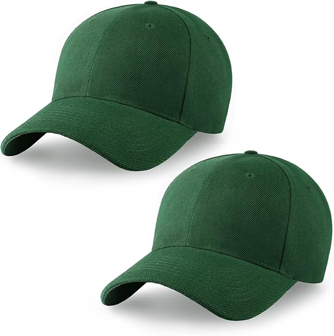 2-Pack Classic Structured Baseball Cap Adjustable Snapback Multipack Ball Caps for Custom Embroidery Running Workouts Outdoor