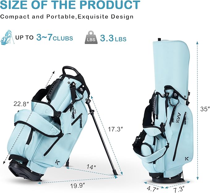 KVV Junior Golf Bag, Lightweight Golf Stand Bag for Young Players for Ages 4-6,6-8,9-12, 12 and Up