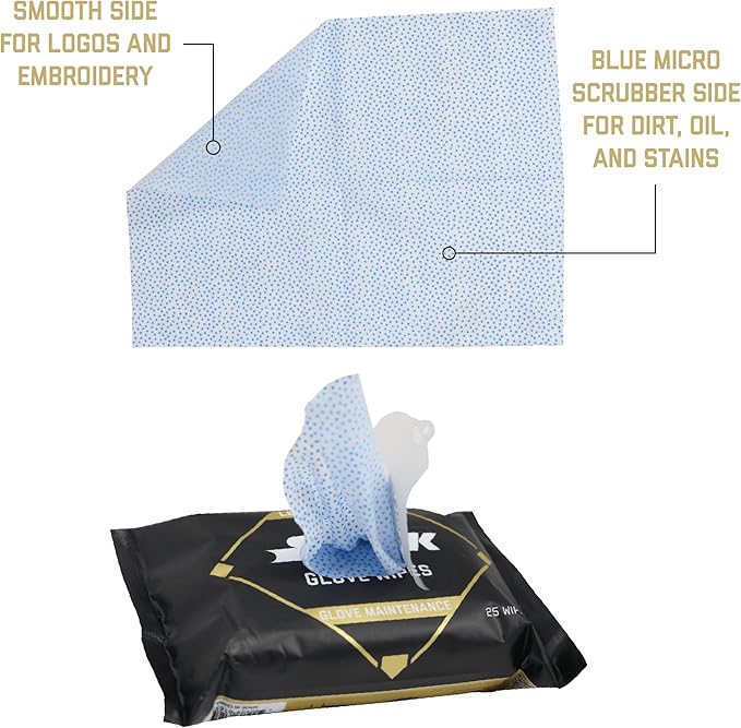 SSK Baseball Glove Wipes - Glove Maintenance Leather Cleaner