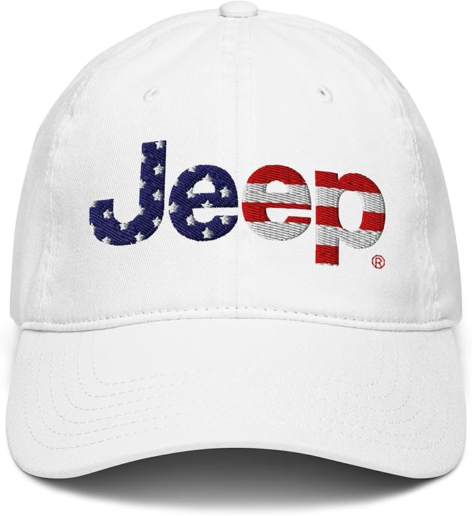 Jeep Flag Wordmark Logo Adjustable Baseball Hat