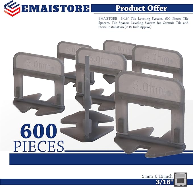 Tile Leveling System – 600 Tile Spacers – Compatible - Image 2