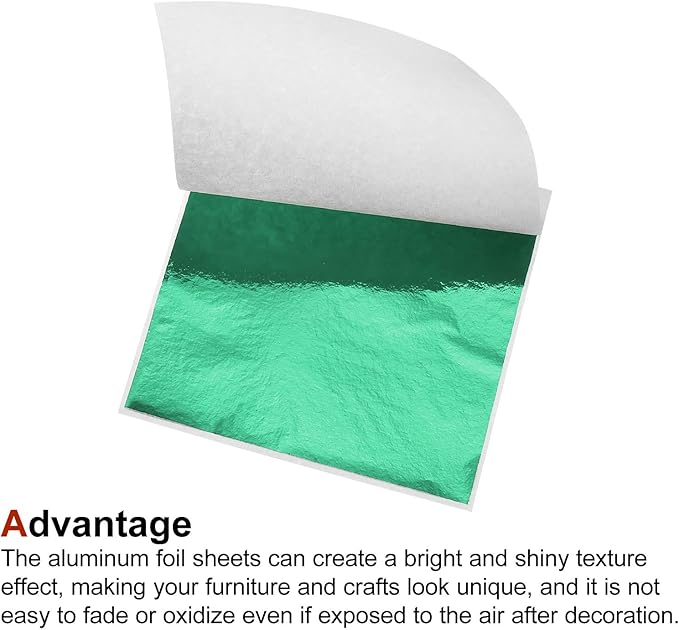 MECCANIXITY Gold Leaf Foil Sheet, Cyan Leaf Papers, 3.3 x 3.1inch - Image 4