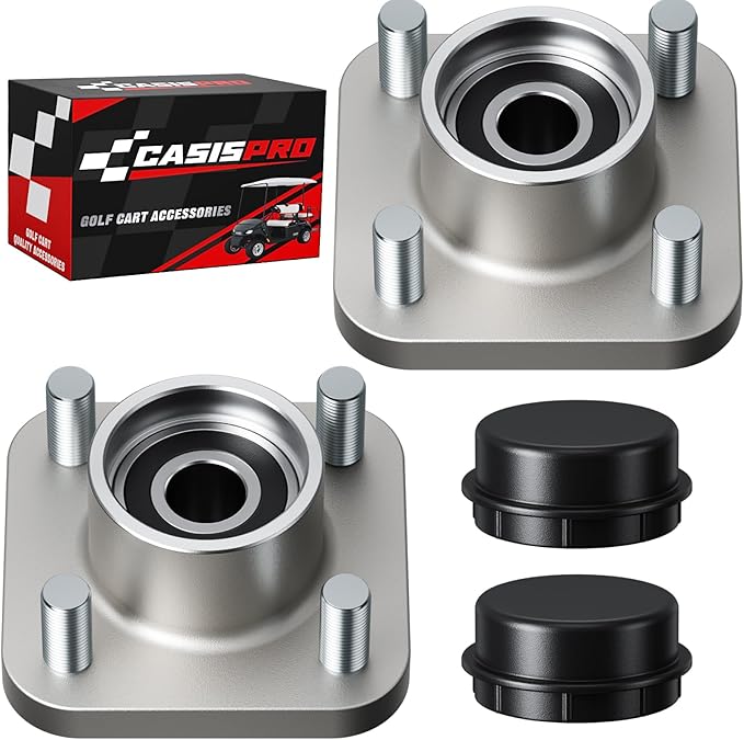Golf Cart Front Wheel Hub Assembly for Club Car DS & Precedent 2003-Up, Club Car Front Wheel Bearing Hubs with Dust Cover, OEM# 102357701, 2PCS