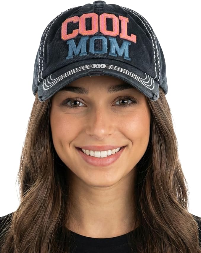 Funky Junque Distressed Vintage Baseball Cap - Embroidered Patch Women's Hat - Holiday, Lifestyle & Patriotic Designs