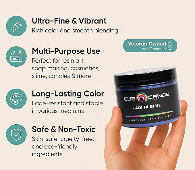 Eye Candy Pigments Premium Blue Mica Powder - Image 4