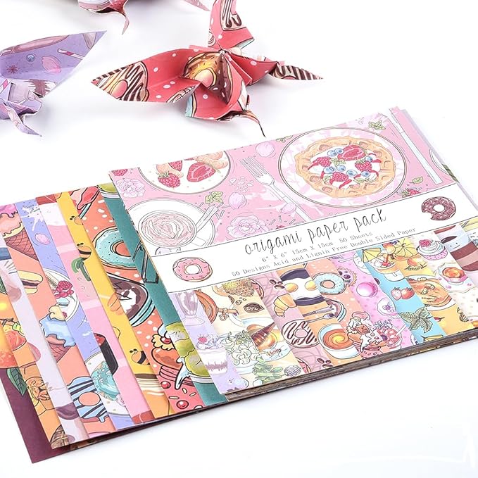 Origami Paper Kit 100 Sheets 70GSM 6 Inch Square Double Sided Color 100 Vivid - Image 4