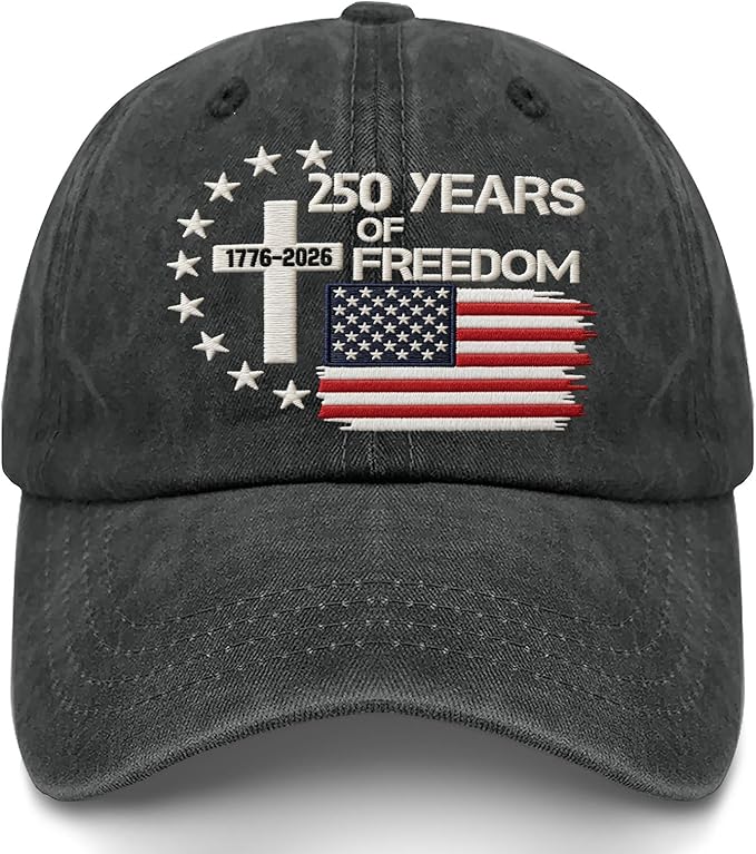 US 250th Anniversary Hat, Patriotic Embroidered Cap, 1776-2026 Freedom Celebration, 250 Years American History Gift Patriots