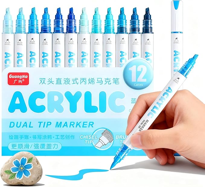 kander 12 Colors Dual Tip Acrylic Paint Markers, Coloring on Wood, DIY Crafts by Unknown