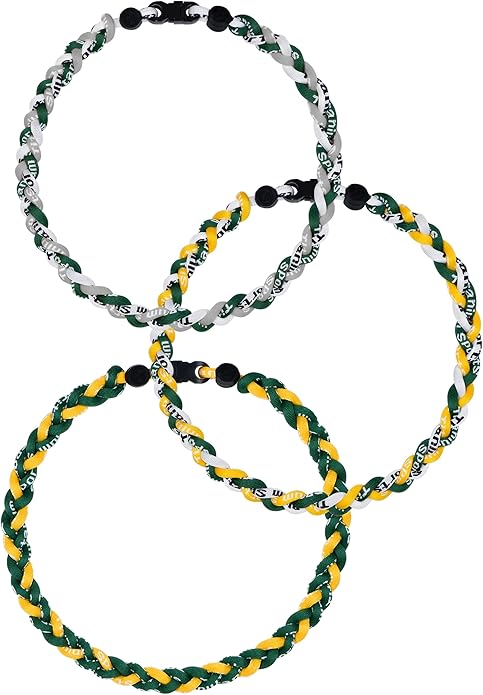 3 pcs Baseball Rope Necklaces, League Team Colors Braided Necklace, Baseball Team Gifts