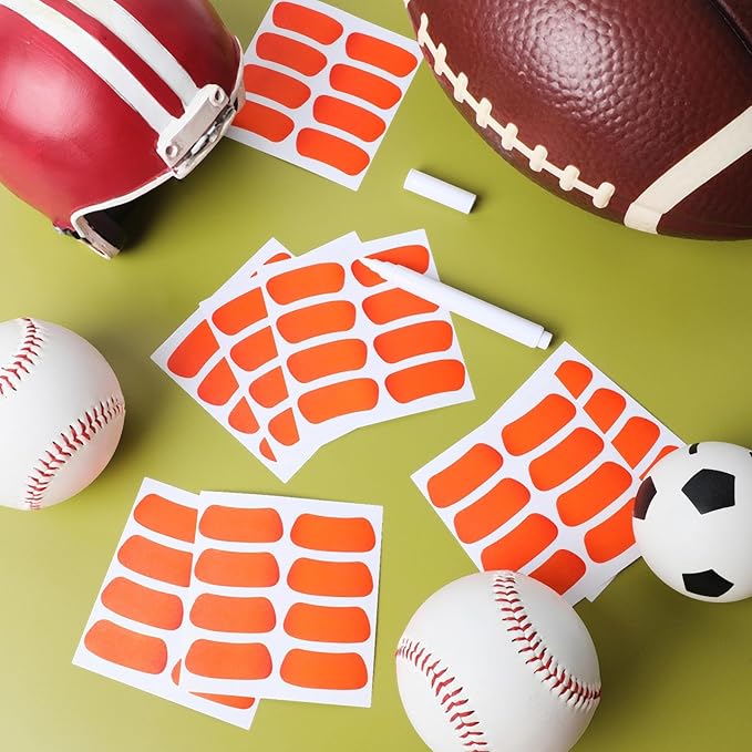 Sumind 48 Pairs Eye Strips Sports Eye Stickers Breathable Strips with 1 White Pencil for Baseball Football Softball Fans on Game Day (Orange)