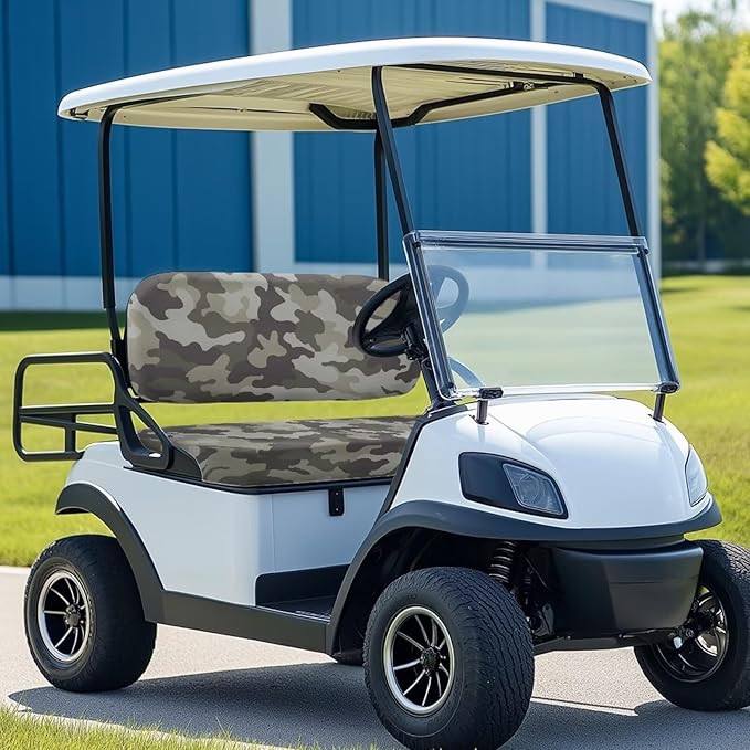 Bulopur Green Camouflage Club Car Seat Covereat Cover Breathable Portable Golf Cart Seat Covers Ezgo Txt RXV/Club Car DS Precedent 2 Person Seats Golf Carts