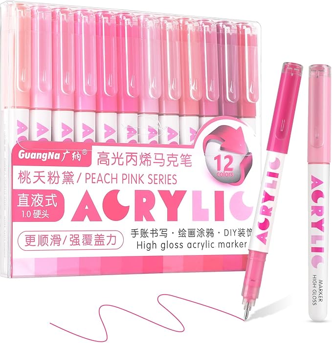 kander Direct Liquid Highlighter Acrylic Marker, 12 Colors Gel Pens by Unknown