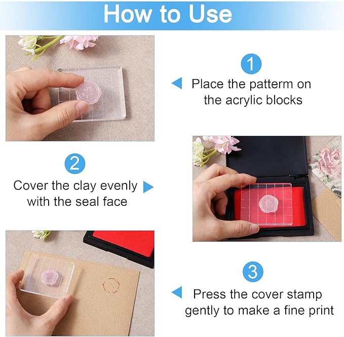 4PCS Acrylic Stamp Block, Square Acrylic Stamping Blocks, - Image 4