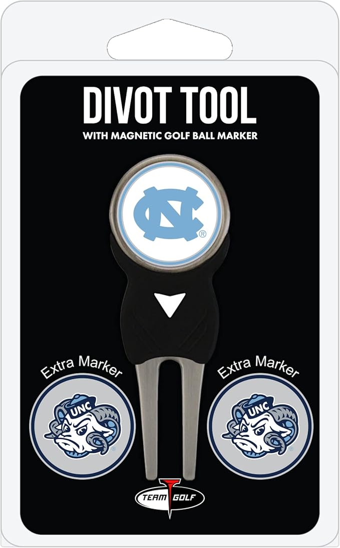 Team Golf NCAA Unisex-Adult Team Golf NCAA Divot Tool with 3 Golf Ball Markers Pack, Markers are Removable Magnetic Double-Sided Enamel