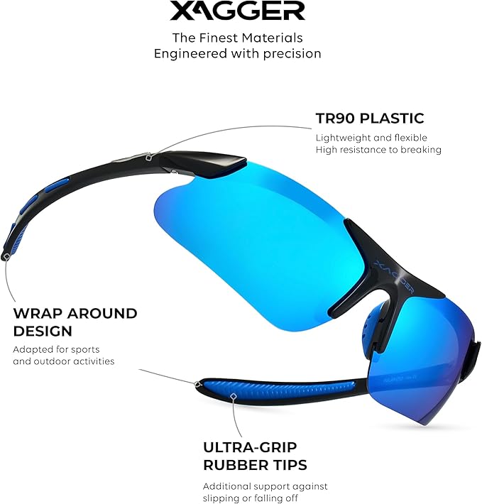 Xagger Kids Youth Polarized Sports Sunglasses for Boys Girls Baseball Softball Glasses TR90 Frame