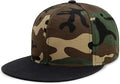CHOK.LIDS Flat Bill Visor Classic Snapback Hat Blank Adjustable Brim High Top End Trendy Color Style Plain Tone Baseball Cap