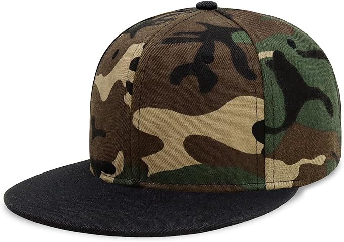 CHOK.LIDS Flat Bill Visor Classic Snapback Hat Blank Adjustable Brim High Top End Trendy Color Style Plain Tone Baseball Cap
