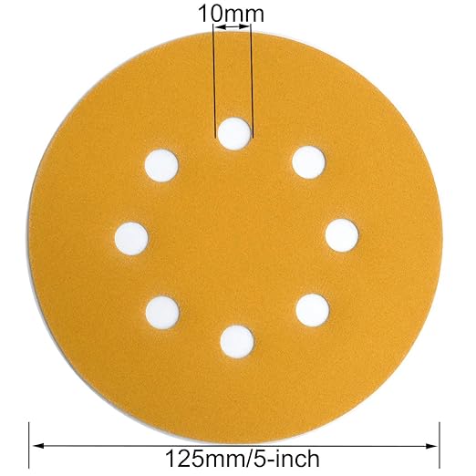 5-Inch 8-Hole Hook and Loop Sanding Discs 400-Grit Random Orbit Sandpaper - Image 6