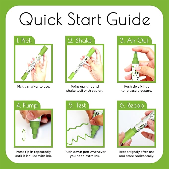 4 Dual Tip Green Paint Pen Metallic - Image 8