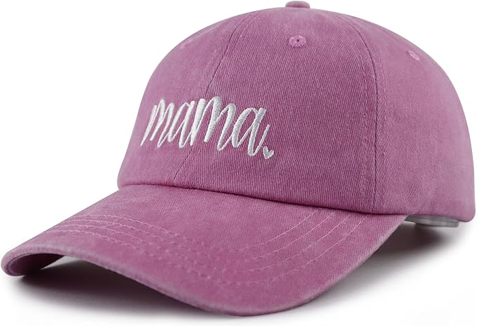 SHANVANKE Funny Mama Hat for Women, Adjustable Washed Cotton Embroidered Mom Baseball Cap