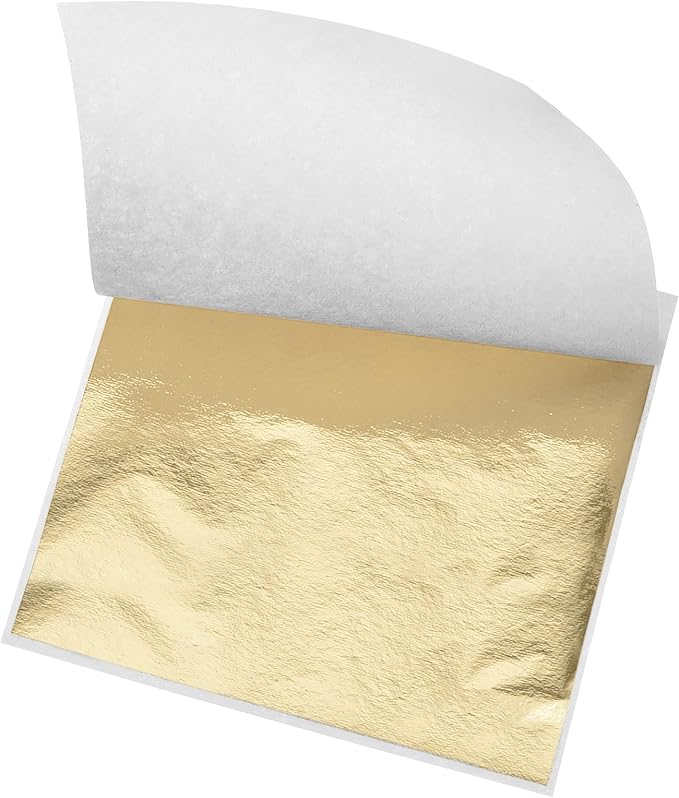 MECCANIXITY Gold Leaf Foil Sheet, Light Golden Leaf Papers, 3.3 x 3.1inch by MECCANIXITY