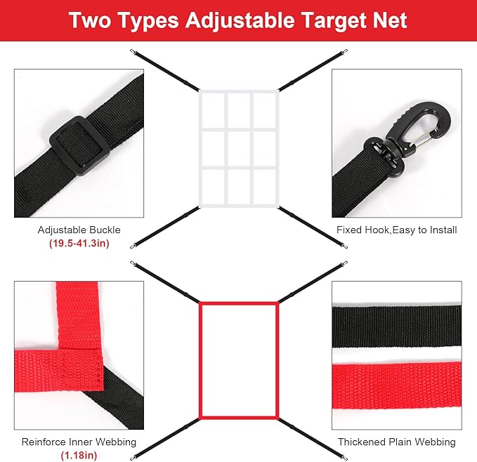 1pcs/2pcs Strike Zone Target Net,13.5x21.5in Pitching Strike Zone Net,Portable Strike Zone Plate for Baseball Pitching Accuracy Improve