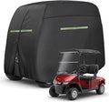 Golf Cart Cover 2/4/4+2 Passenger Heavy Duty Universal Fit for Yamaha EZGO Club Car, 600D Waterproof Windproof Sunproof Golf Cart Seat Covers with Reflective Strips, Zippered Pockets, Zipper Doors