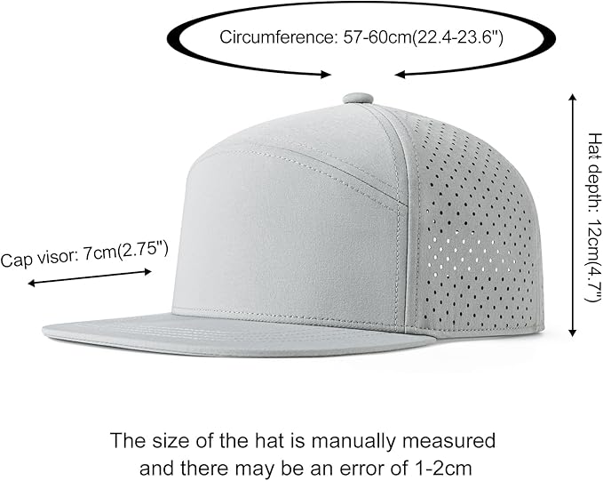 FEINION Men Flat Brim Adjustable Performance Hat Snapback Laser Perforated Baseball Cap