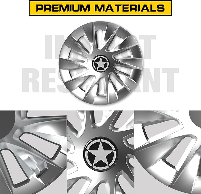 8 Inch Golf Cart Hub Caps Wheel Covers for EZGO Yamaha Club Car Accessories, 4PCS Snap-On Plastic Hubcaps Chrome Finish 8" Wheel Covers Rim Cover Tire Hub Cap Hubcap Golf Cart, Glittering Silver