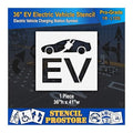 Pavement Stencils - 36 in - Electric Vehicle Silhouette - 35'' x 41'' x 1/8" - by StencilProStore