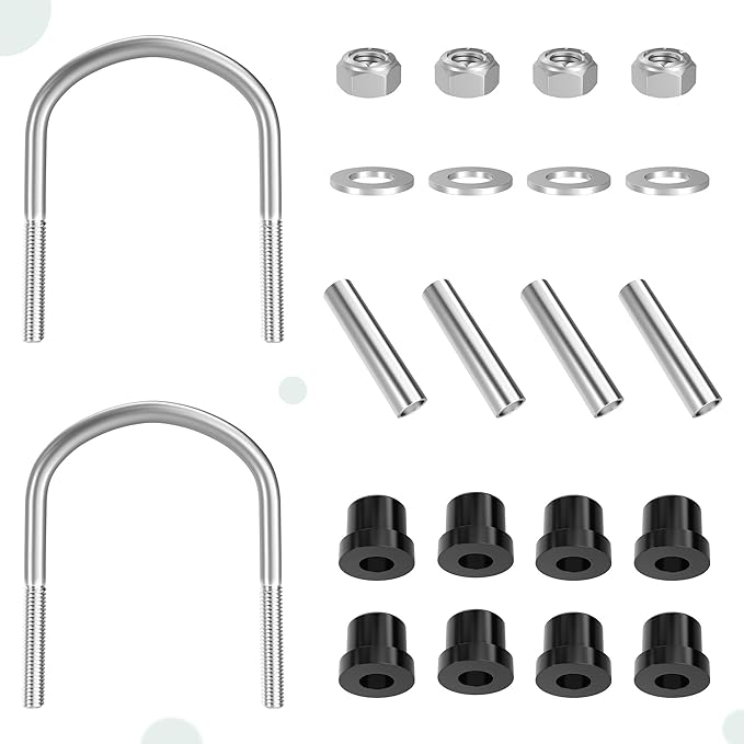 Heavy Duty Rear 4-Leaf Spring Kit with Bushings & Sleeves for Club Car DS Golf Cart Accessories OEM 102006501, 1014675, 1011149, 1012618, 1015583, 1012303, 1014902