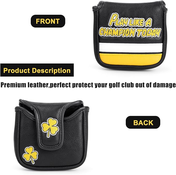 Golf Headcovers Play Like A Champion Today Golf Club Head Covers Advanced Embroidery Premium Leather Driver Headcovers Fairway Wood Covers Hybrid Cover Golf Mallet Putter Cover for DF3 OZ1