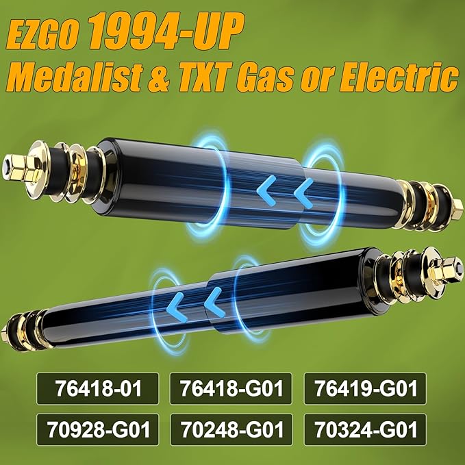 ENEKER Golf Cart Shocks, EZGO Front Shocks and EZGO Rear Shocks for Golf Cart 1994-UP EZGO TXT&Medalist Gas and Electric, Replace 70928-G01, 76418-01, 4PCS