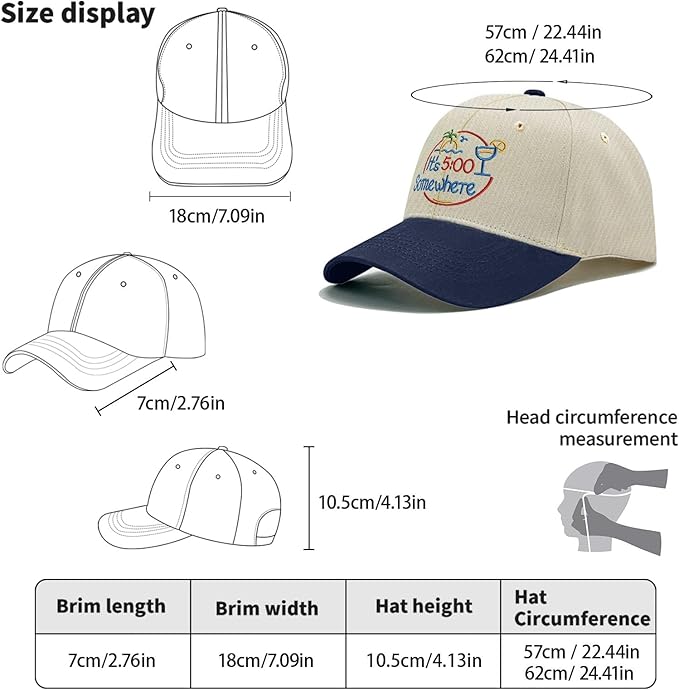 Jimmy Music Buffett Accessories Hats Its 5 Oclock Some Where Baseball Cap Mom Hat Pigment Black Womens Bucket