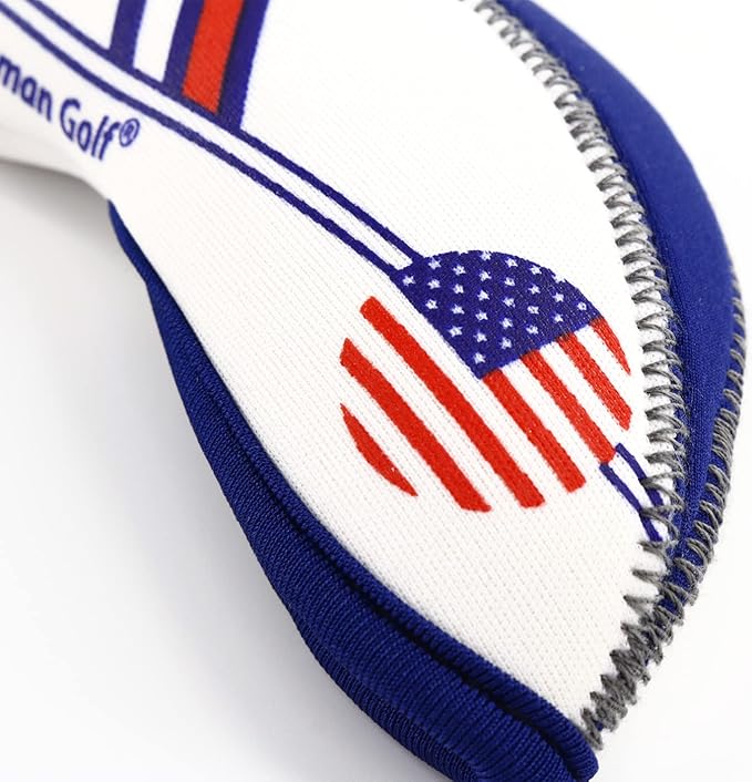 Craftsman Golf US Flag Neoprene Golf Club Head Cover Wedge Iron Protective Headcover for Callaway, Ping, Taylormade, Cobra, Etc.