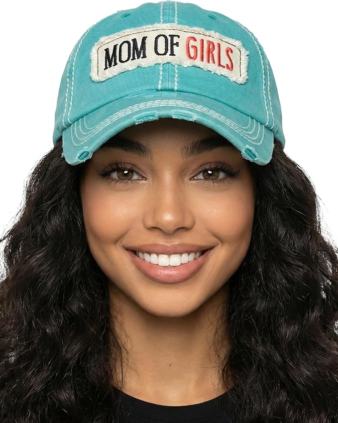 Funky Junque Distressed Vintage Baseball Cap - Embroidered Patch Women's Hat - Holiday, Lifestyle & Patriotic Designs