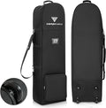 DAREKUKU Golf Travel Bags for Airlines with Adjustable Support Rod and Detachable Shoulder Straps, Hard case Top Soft Foldable Golf Club Travel Covers