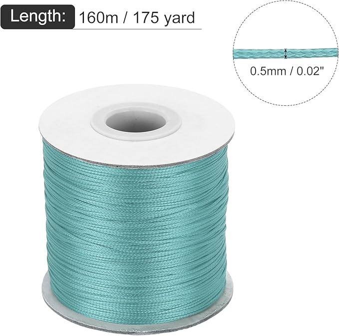 MECCANIXITY Waxed Cord 0.5mm Waxed Polyester Cord 175 Yard Wax String - Image 2