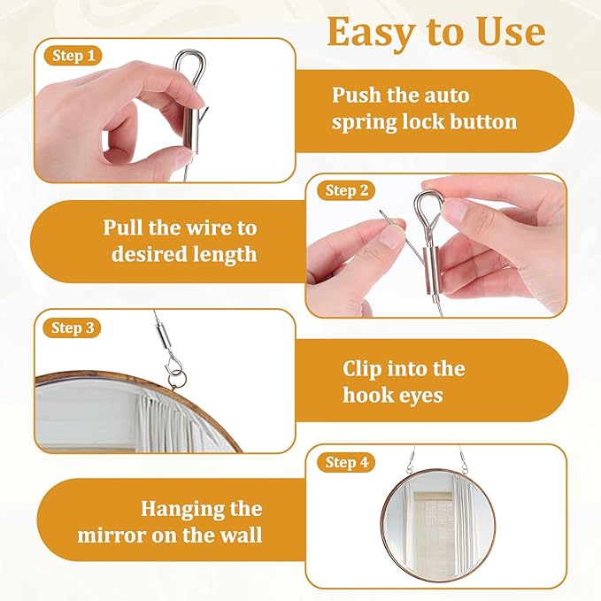 6PCS Heavy Duty Picture Hanging Wire 9.8ft X 1.5mm Mirror Frame Hanging Kit - Image 4
