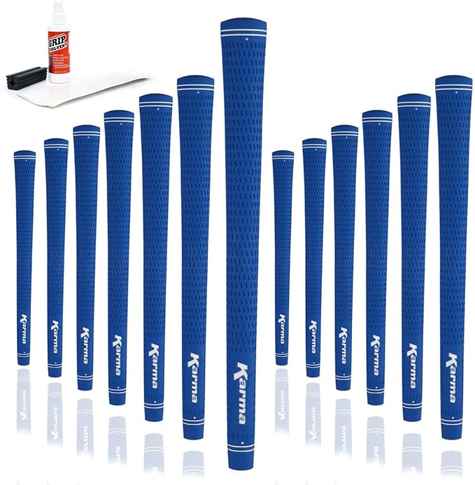 Karma Velour Golf Grips for Men, Women, Juniors | Undersize, Standard, Midsize, Oversize, & Jumbo | 6 Colors | Choose Single, 9, 13 Pack or Golf Club Grip Kit