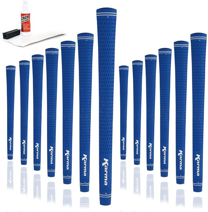 Karma Velour Golf Grips for Men, Women, Juniors | Undersize, Standard, Midsize, Oversize, & Jumbo | 6 Colors | Choose Single, 9, 13 Pack or Golf Club Grip Kit