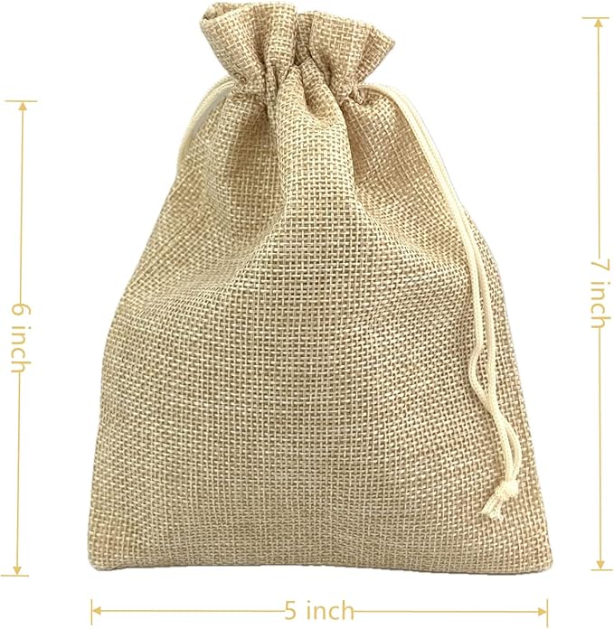 Palmhomee Pack of 25 Burlap Gift Bags - Image 3